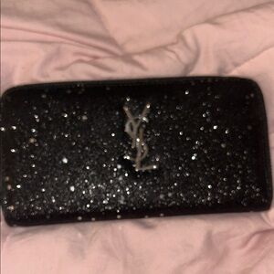Y Black Glitter Wallet